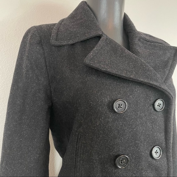 J. Crew Black Wool Blend Peacoat Jacket Size XSP - Picture 8 of 15